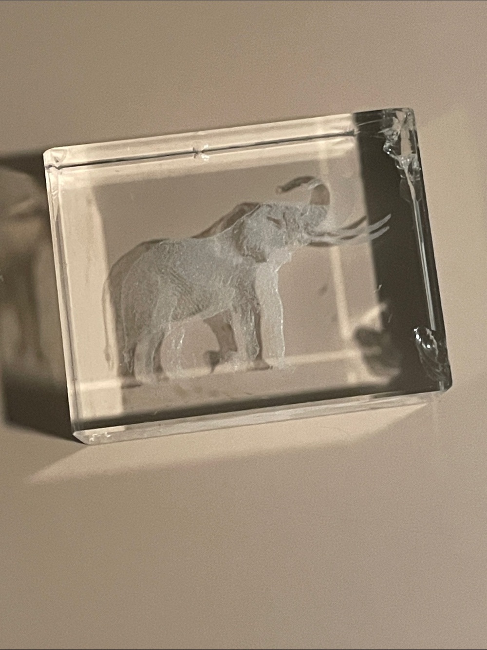 Crystal Elephant Paperweight - Clear